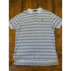 Polo‎ Ralph Lauren Striped Polo Shirt Short Sleeve Casual Classic Fit L